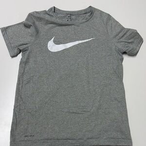 Nike Kids Grey Short-Sleeve Tee with White Swoosh